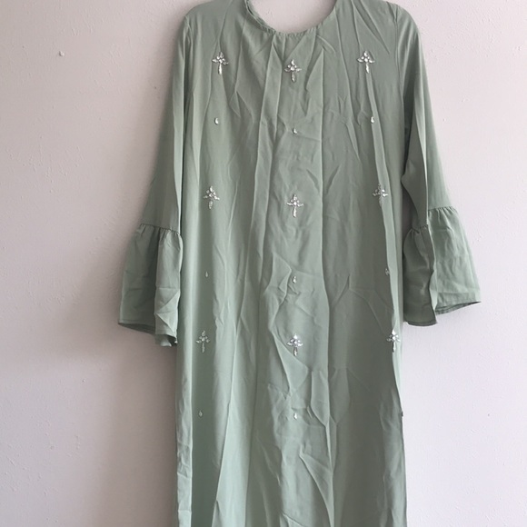 Pistachio maxi sequence dress - Picture 3 of 4